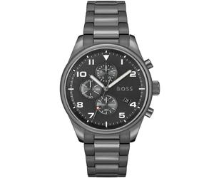 Hugo Boss View Chronograph 1513991 Grey Ionic Plated Steel Men's Watch