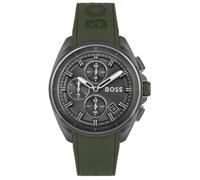 Hugo Boss Volane Chronograph Grey Dial Green Silicone Strap Men's Watch 1513952