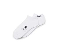 Hugo Boss Womens 2 Pack of Logo Ankle Socks in White Cotton - Size UK 6-8 (Womens)
