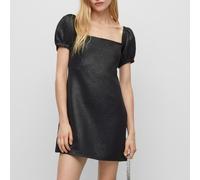 Hugo Boss Womens Kuleve-1 Square-Neck Dress in Black Textile - Size 8 UK