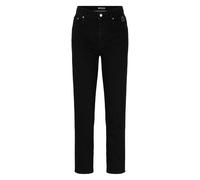 Hugo Boss Womens/Ladies Leather Patch Cropped Straight Jeans - Black - Black - 25R