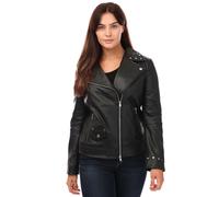 Hugo Boss Womens Leather Jacket in Black - Size 2XS