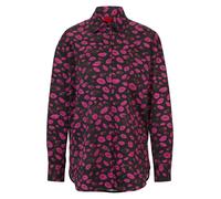 Hugo Boss Womens The Boyfriend Relaxed-Fit Blouse in Black purple - Size 8 UK