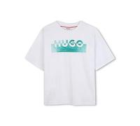 HUGO Kids' Print Short Sleeve T-Shirt 8Y White
