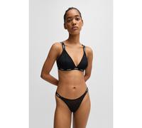 HUGO Branded-elastic thong with stacked logos - Style STRING SPORTY LACE, 50535238 Black S