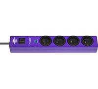 Hugo! brennenstuhl 1150611334, Block 4 sockets, 2m, purple