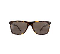 Hugo Boss Mens Classic by Rectangle Havana Crystal Sunglasses - Brown, Size: 56x16x145mm - Size 56x16x145mm