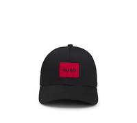 HUGO Cap Aus Baumwoll-Twill Mit Rotem Logo-Label Black