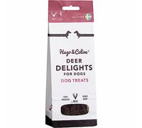 Hugo & Celine Deer Delights Dog Treats - 100% Swedish Wild Venison, Unique Single Protein Source, Natural, Healthy, Grain Free, Low Fat Treat. For Puppies, Small, Medium and Large Dogs. 80g