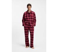 HUGO Checked-cotton pyjamas with logo labels - Style LOUK_LONG SET, 50550084 Red L