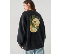 HUGO Classic Graphic Crew Neck Jumper, Grey, Size L, Women Grey