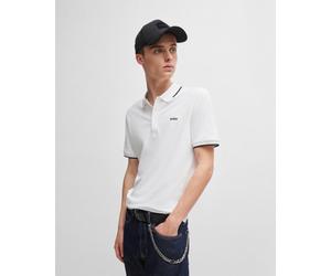HUGO Contrast Color Short Sleeve Polo Shirt White - S
