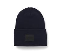 HUGO Cotton beanie hat with logo label - Style Xevon_B, 50551508 Dark Blue pcs.