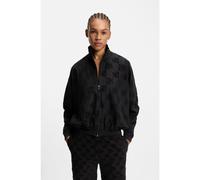 HUGO Cotton-blend jacket with all-over logo pattern - Style TERRYMONOGRAM_JACKET, 50556831 Black S