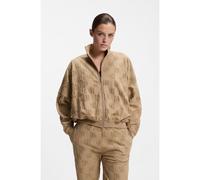 HUGO Cotton-blend jacket with all-over logo pattern - Style TERRYMONOGRAM_JACKET, 50556831 Light Brown S