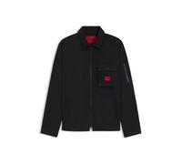 HUGO Mens Emmond Zip Through Overshirt - Colour: 001 Black - Size: Medium