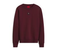 HUGO Cotton-blend sweatshirt with stacked-logo badge - Style Dettil, 50533689 Dark Red XXL
