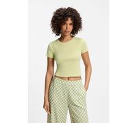 HUGO Cotton-blend T-shirt with embroidered logo - Style Delanor_3, 50568725 Light Green XS