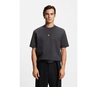 HUGO Cotton-blend T-shirt with stacked logo - Style Dilanso, 50553173 Dark Grey XS