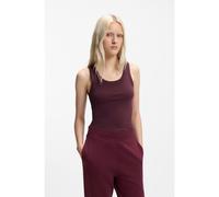 HUGO Cotton-blend tank top with stacked-logo embroidery - Style Datamia, 50514489 Bordeaux M