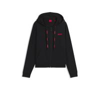 HUGO Cotton-blend zip-up hoodie with logo details - Style HUGO ID_JACKET, 50556350 Black S