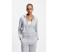 HUGO Cotton-blend zip-up hoodie with logo details - Style HUGO ID_JACKET, 50556350 Light Grey L