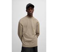 HUGO Cotton-jersey relaxed-fit T-shirt with logo print - Style Daposo, 50511029 Brown S