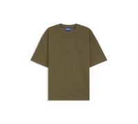 HUGO Mens Nuwaffle Cotton-Jersey T-Shirt with Blue Logo Patch