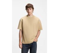 HUGO Cotton-jersey T-shirt with blue logo patch - Style Nuwaffle, 50534434 Beige M