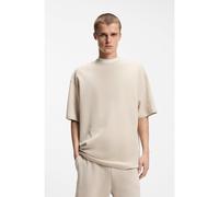 HUGO Cotton-jersey T-shirt with blue logo patch - Style Nuwaffle, 50534434 Light Beige XXL