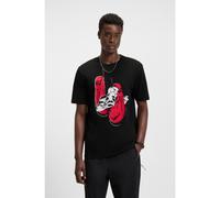 HUGO Cotton-jersey T-shirt with boxing artwork - Style Diboxer, 50542560 Black XXL