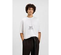 HUGO Cotton-jersey T-shirt with collegiate logos - Style Duarms, 50542817 White XXL