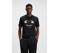 HUGO Cotton-jersey T-shirt with Dobermann print - Style Dobero, 50542734 Black M