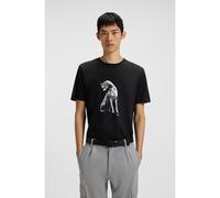 HUGO Cotton-jersey T-shirt with dog artwork - Style Didug, 50548557 Black XL