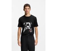 HUGO Cotton-jersey T-shirt with dog artwork - Style Dubrox, 50553779 Black M