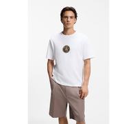 HUGO Cotton-jersey T-shirt with embroidered badge - Style Dobul, 50558407 White L