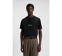 HUGO Cotton-jersey T-shirt with embroidered logo artwork - Style Dugolini, 50549154 Black S