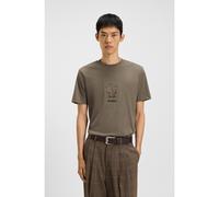 HUGO Cotton-jersey T-shirt with embroidered logo artwork - Style Dugolini, 50549154 Grey S