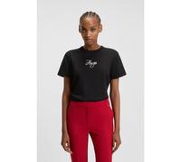 HUGO Cotton-jersey T-shirt with glitter-print details - Style Destrel_3, 50550117 Black XL