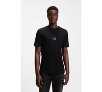 HUGO Cotton-jersey T-shirt with gradient logo label - Style Danotie, 50553124 Black XS
