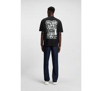 HUGO Cotton-jersey T-shirt with Happy HUGO artwork - Style Nieros_HD_001, 50562548 Black XL