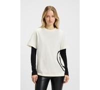 HUGO Cotton-jersey T-shirt with Happy HUGO graphic - Style Vintage Tee_B_5, 50545053 Natural L