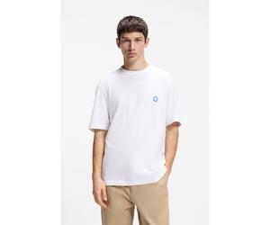 HUGO Cotton-jersey T-shirt with Happy HUGO logo - Style Niley, 50574635 White S