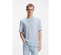 HUGO Cotton-jersey T-shirt with Happy HUGO logo - Style Norizom, 50560112 Light Blue M