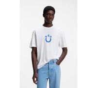 HUGO Cotton-jersey T-shirt with Happy HUGO logo - Style Norizom, 50560112 White S
