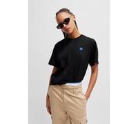 HUGO Cotton-jersey T-shirt with logo badge - Style Vintage Tee_B_1, 50518139 Black M