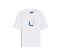 HUGO Cotton-jersey T-shirt with Happy HUGO logo - Style Norizom, 50560112 White L