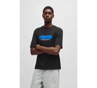 HUGO Cotton-jersey T-shirt with logo artwork - Style Newromi, 50542934 Black S