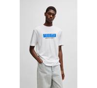 HUGO Mens Newromi Logo-Artwork T-Shirt in Cotton Jersey White