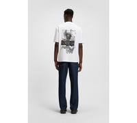 HUGO Cotton-jersey T-shirt with logo artwork - Style Nieros_HD_002, 50562563 White XS